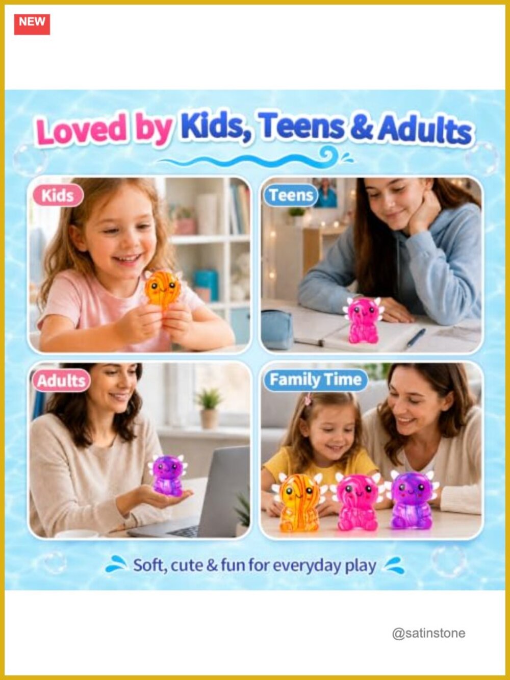 Stress Relief Fidget Toy, Soft Squishy Sensory Squeeze Toy for Adults - Picture 3 of 6